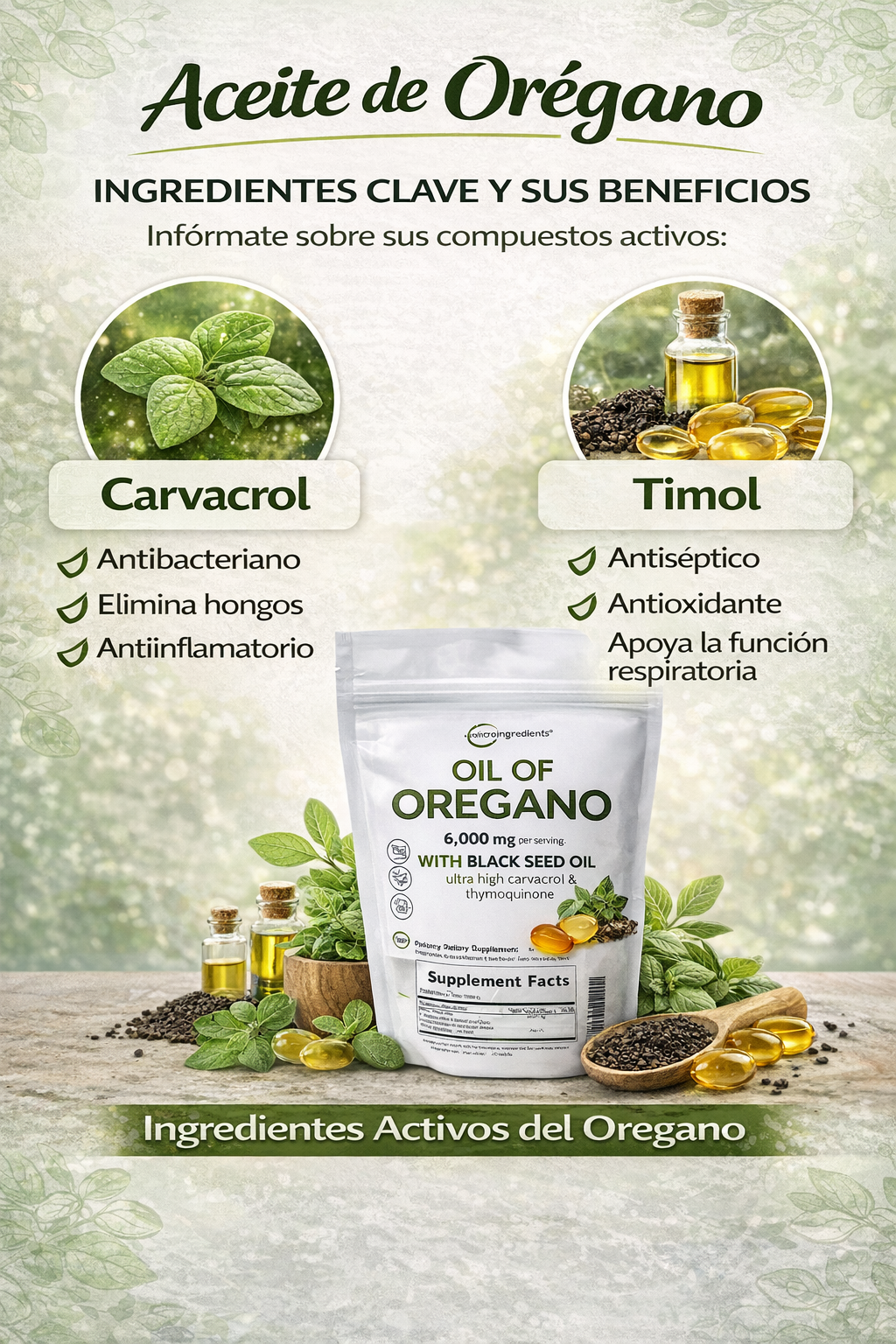 Aceite de Orégano 100% Natural para la Digestión